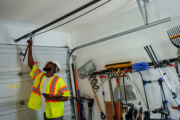Professional Garage Door Panel Replacement technician working in Montebello, NY
